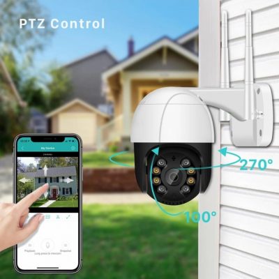 1080P PTZ Wifi IP Camera Outdoor 4X Digital Zoom AI Human Detect Wireless CCTV