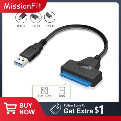 Super Speed SATA to USB 3.0 / 2.0 Cable Adapter UP To 6Gbps Support 2.5 Inch External SSD HDD Hard Drive 22 Pin Sata III A25